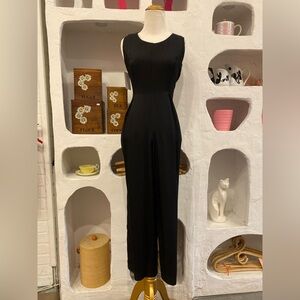 Vintage Sleeveless Rayon Blend Straight Leg Jumpsuit